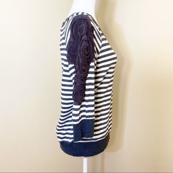 Daytrip Embroidered Sleeves Striped Top - Medium - Picture 2 of 10